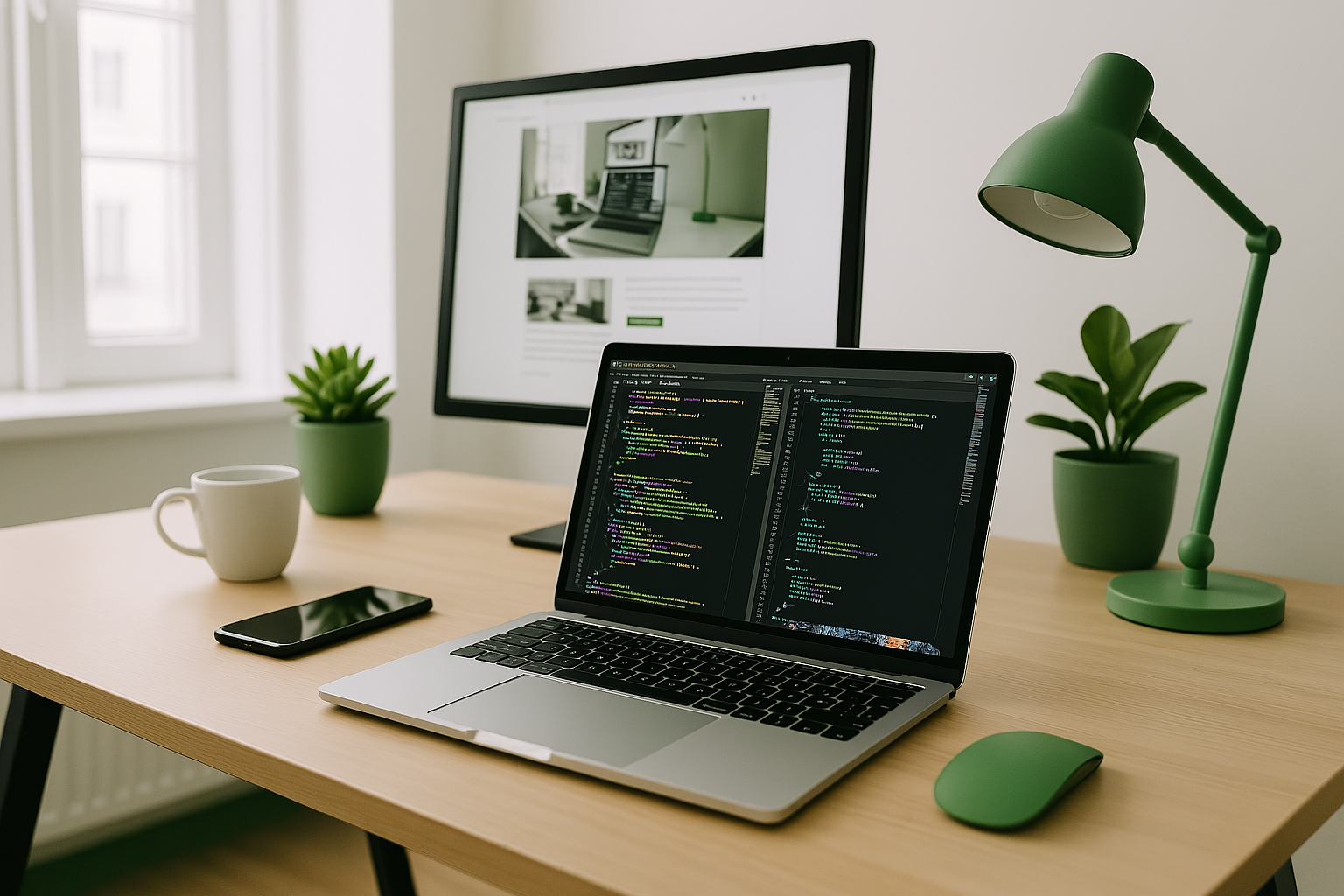 Computador com gráficos e códigos